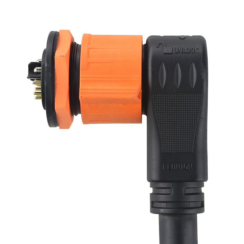 30A Orange Fixed female elbow connector
